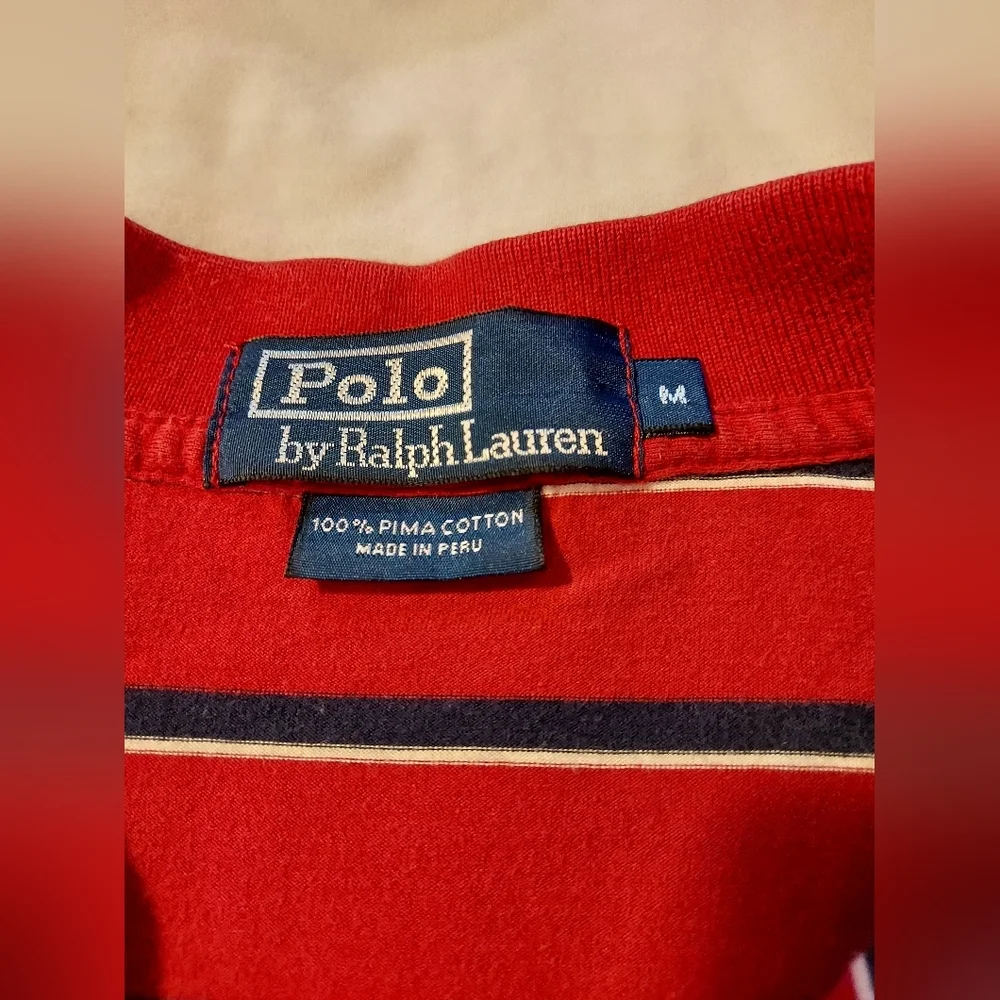 Polo by Ralph Lauren Men's Red Striped Shirt